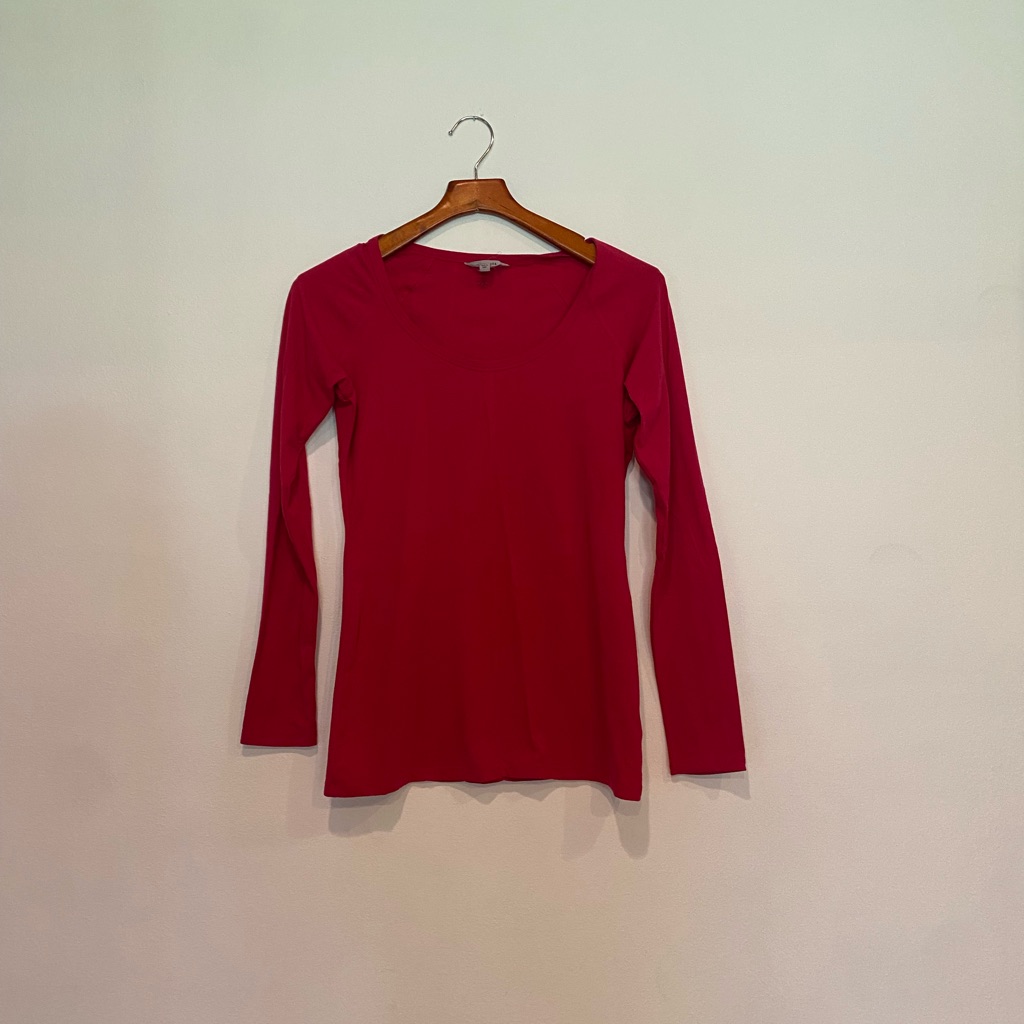 Women’s Red Athleta Long Sleeve Shirt Small
